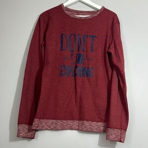Cat & Jack Girl / BoyTop Long Sleeve Dont Stop Exploring Red Reversible XXL